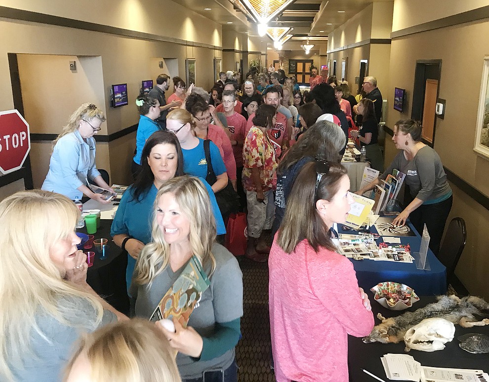 Vendors and community support partners greet the 805 employees as the Humboldt Unified School District held their 5th convocation at the Prescott Resort Friday, August 2, 2019. (Les Stukenberg/Courier)