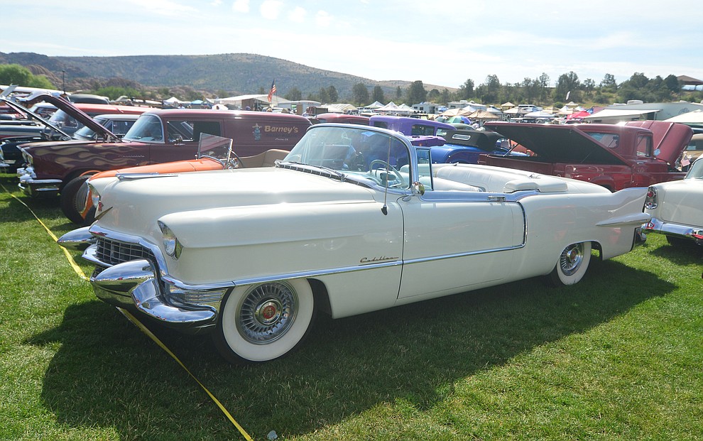 A 1955 Cadillac convertible at the 45th Annual Prescott Antique Auto Club Watson Lake Car Show Saturday, August 3, 2019, in Prescott. The show continues Sunday from 8 a.m. to 3 p.m. (Les Stukenberg/Courier)