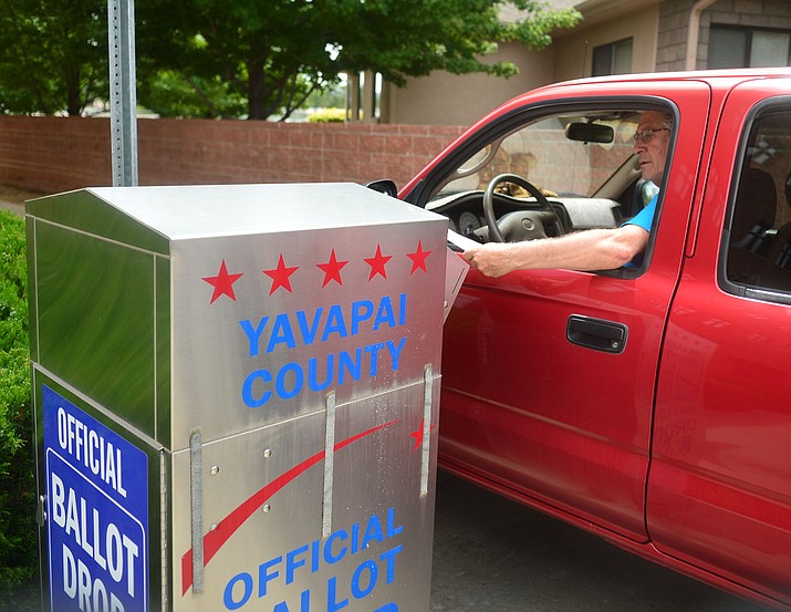 Ralph Hess drops off his ballot for the City of Prescott council election Friday, Aug. 9, 2019, at the Yavapai County Administration Building. The field for the 2021 city election is starting to take shape. (Courier file)