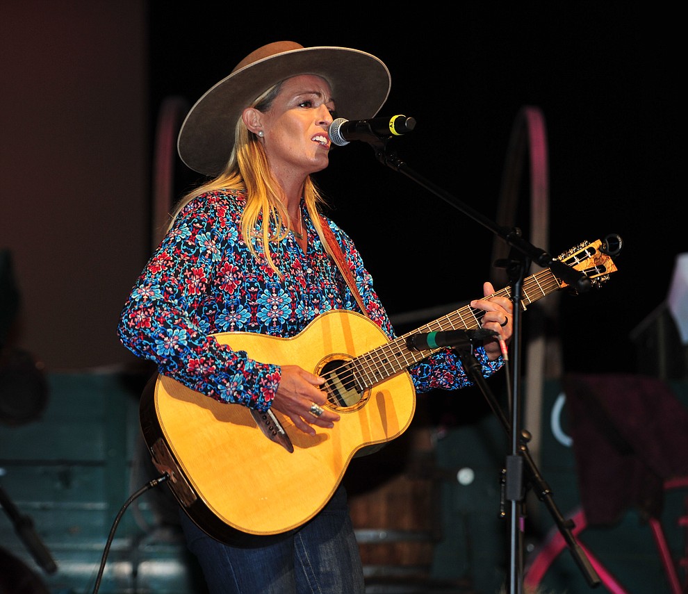 Trinity Seeley performs in the opening ceremonies at the 32nd Annual Arizona Cowboy Poets Gathering Friday, August 9, 2019, being held at the Prescott campus of Yavapai College. The event continues Saturday with workshops from 9 a.m. to 5 p.m. and a show, tickets required, at the Performance Hall at 7 p.m. featuring Mark Munzert, Gail Steiger, Jay Snider and The Cowboy Way Trio. (Les Stukenberg/Courier)