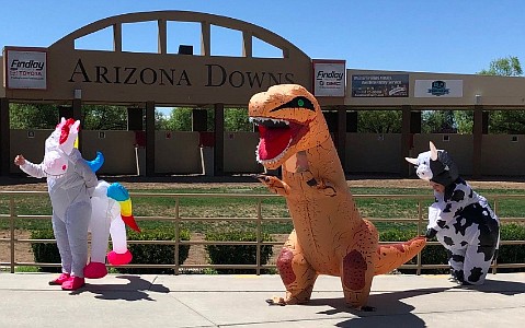 Arizona Downs will host an Inflatable Costume Race for Charity during a break in regular horseracing Saturday, Aug. 24, in Prescott Valley. (Courtesy)