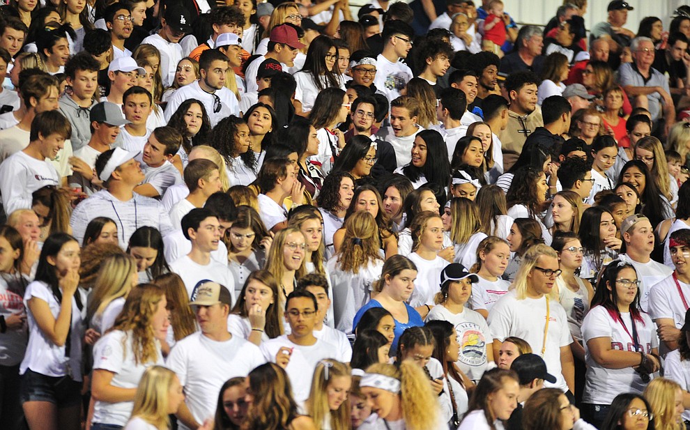 Bradshaw Mountain fans filled the stands as the Bears host Estrella Foothills in their 2019 football home opener Friday, Aug. 23, 2019, in Prescott Valley. (Les Stukenberg/Courier)