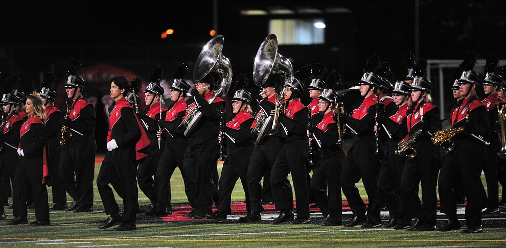 Bradshaw Mountain Band performs at halftime as the Bears host Estrella Foothills in their 2019 football home opener Friday, Aug. 23, 2019, in Prescott Valley. (Les Stukenberg/Courier)
