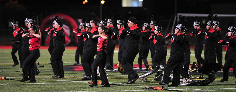 Bradshaw Mountain Band performs at halftime as the Bears host Estrella Foothills in their 2019 football home opener Friday, Aug. 23, 2019, in Prescott Valley. (Les Stukenberg/Courier)