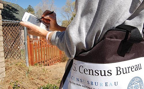 This Courier file photo shows a census worker on April 8, 2009. Local efforts are also underway to ensure a complete tally in the various Yavapai County communities. (Courier file photo)