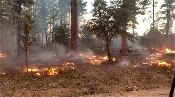 Photo of some burning on the Sheridan Fire taken Aug. 27, 2019. (Courtesy/USFS)
