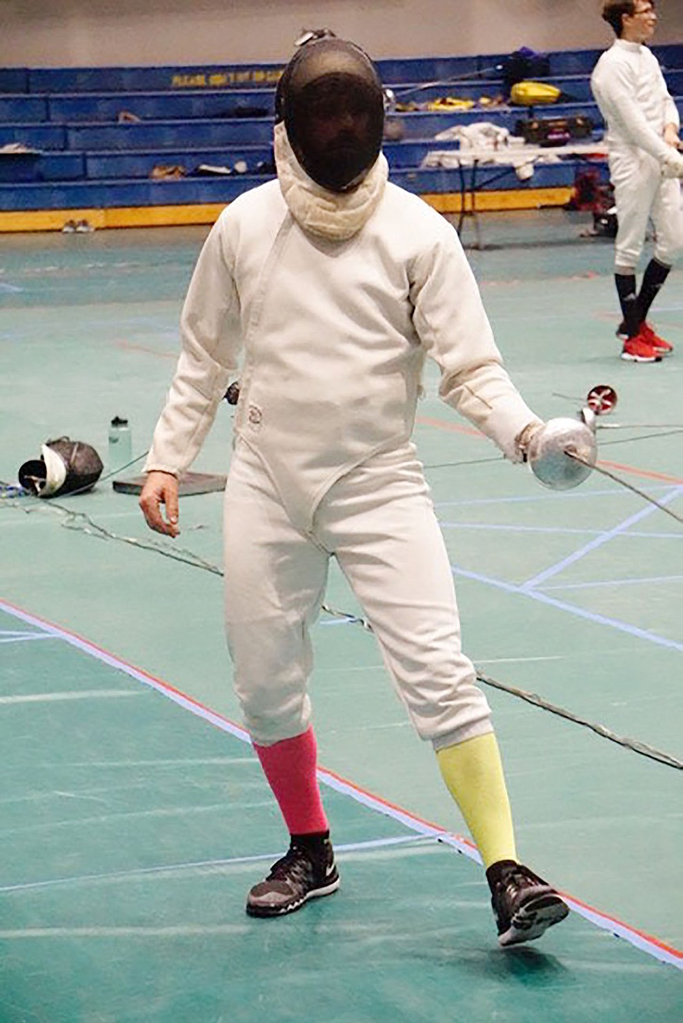 Braden Wiegand-Shahani of Salle d’Escrime of Prescott competes during the 25th Annual Prescott Fall Fencing Tournament at Prescott High School on Sunday, Sept. 1, 2019. (Aaron Valdez/Courier)
