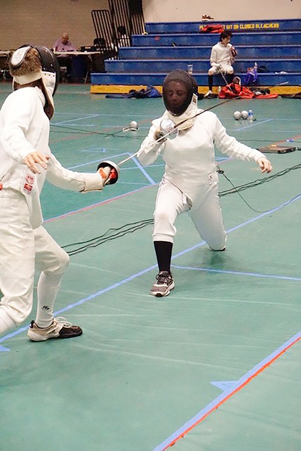 Cassiopeia Andradottir of Salle d’Escrime of Prescott competes during the 25th Annual Prescott Fall Fencing Tournament at Prescott High School on Sunday, Sept. 1, 2019. (Aaron Valdez/Courier)