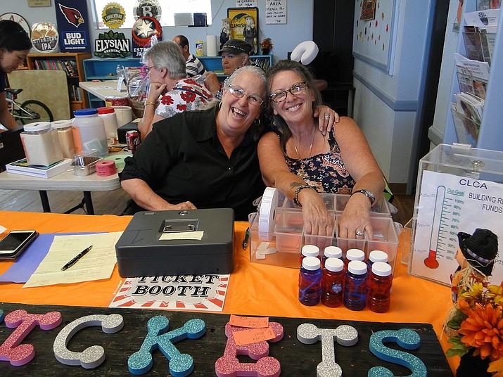 Sheryl Patterson and Dawn Saraceno spent their time at Cordes Lakes Days taking tickets Sept. 15, 2019. (Pat Williamson/Courtesy)