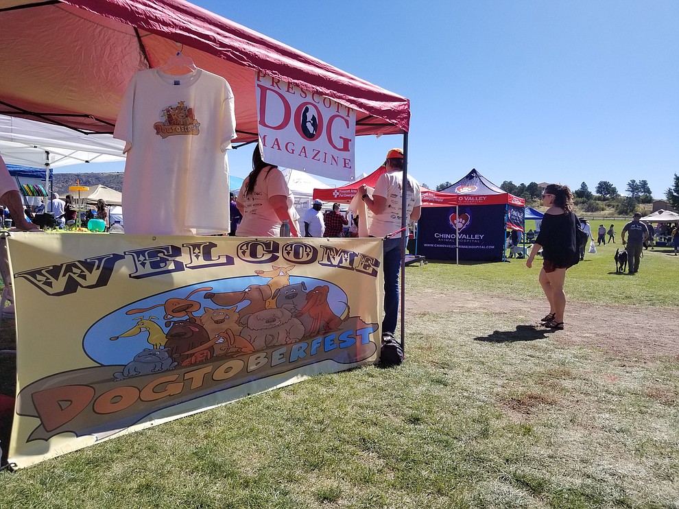 The entrance to Dogtoberfest at Watson Lake Park Sunday, Oct. 6, 2019. The event included vendors, K-9 demonstrations, a costume contest, dog adoptions and much more. (Max Efrein/Courier)