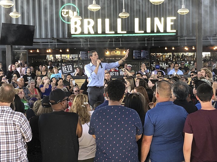 Democratic presidential candidate Beto O'Rourke takes his calls for tough gun laws and inclusive immigration policies to Phoenix, Ariz., Sunday, Oct. 6, 2019. O'Rourke on Sunday laid out a progressive vision of a country that grants citizenship to young immigrants known as "Dreamers" and treats all immigrants with respect. He told an enthusiastic crowd in Phoenix that Democrats would rewrite immigration laws in their own image. (Jonathan Cooper/AP)