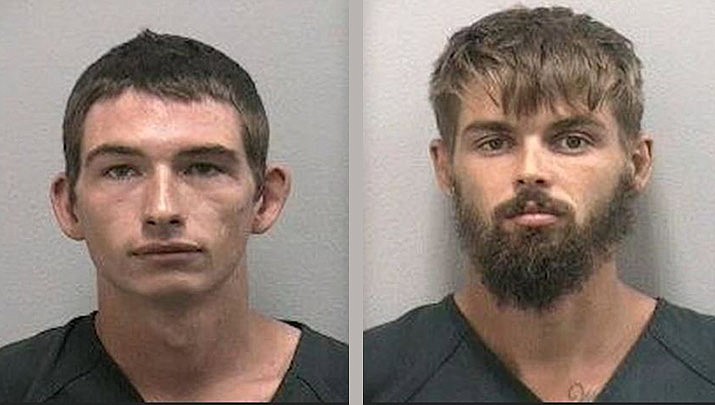 News outlets report 27-year-old Timothy Kepke and 22-year-old Noah Osborne were charged last week with unlawfully taking an alligator. (Martin County Sheriff's Office)