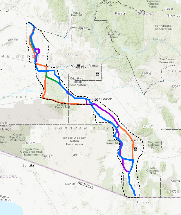 pioneer highway road map of prescott arizona