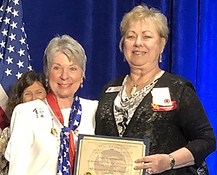 Caroline Smith, chair of the NFRW Membership Committee, is seen with Pat Lorenzen, president of Republican Women of Prescott. (Courtesy)