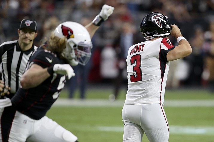 Cardinals beat Falcons 34-33 after Bryant's extra point miss - The San  Diego Union-Tribune