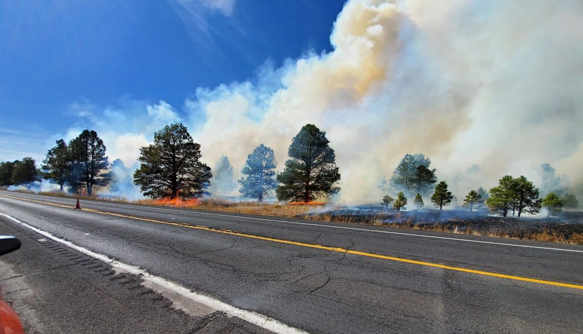 Three Sisters Prescribed Fire Producing Smoke Impacts On SR 64 ...