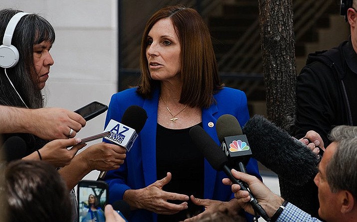 Sen. Martha McSally, R-Ariz., in a photo from April. McSally, who is running for re-election next year in what is expected to be one of the most closely watched Senate races in the country, announced that she will have a memoir hitting bookshelves in May, just months before the election. (Photo by Oskar Agredano/Cronkite News)