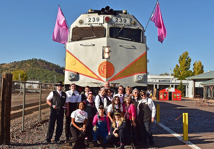Grand Canyon Railway employees wear pink to support Breast Cancer Awareness Month Oct. 18. (Photo/Grand Canyon Railway)