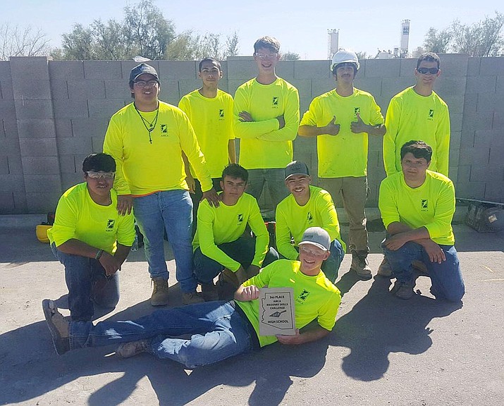 With the help of three student-tenders, seven Valley Academy masonry students finished top-70 in the Oct. 19 Fastest Trowel masonry competition in Chandler. Courtesy Valley Academy of Career and Technology Education
