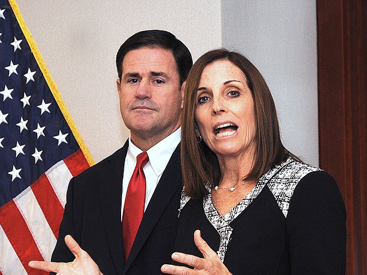 Martha McSally in December after being tapped by Gov. Doug Ducey to serve through 2020 in the Senate seat formerly occupied by John McCain. Federal appellate judges heard arguments Wednesday whether Ducey exceeded his authority. (Howard Fischer, Capitol Media Services/Courtesy, file)