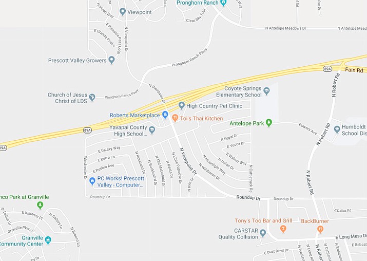 Shown is a map of the area near Viewpoint Drive and Highway 89A where the Town Council is considering road-widening projects.