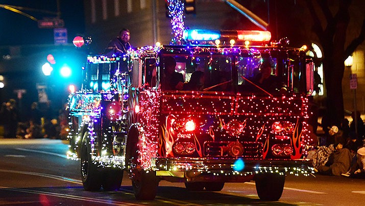 Prescott's 2019 Holiday Light Parade was in downtown Prescott at the Yavapai County Courthouse plaza, 120 S. Cortez St. The 2022 light parade steps off at 6 p.m. Saturday, Nov. 26. (Les Stukenberg/Courier, file)