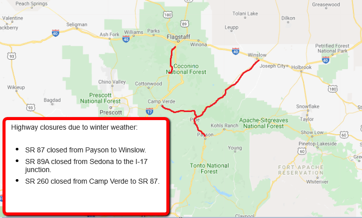 Az Road Closures Map Road Closures In Northern Arizona | The Daily Courier | Prescott, Az