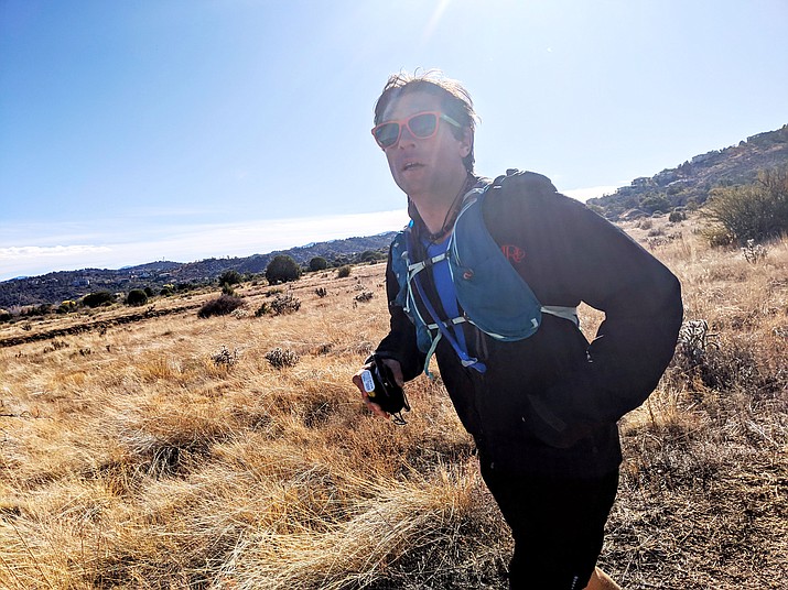 Jason Heartisan runs along Brownlow Trail in Prescott on Saturday, Nov. 23, 2019. Heartisan ran the 4.2-mile loop over and over again until he completed 100 miles. It took him just over 27 hours to accomplish the goal. (Jason Heartisan/Courtesy)