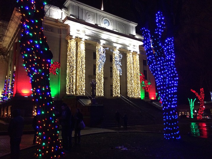 This photo shows thousands of lights on the courthouse plaza Saturday, Dec. 7, 2019, not long after a huge crowd of people left after celebrating the 65th annual Courthouse Lighting. (Courier file)