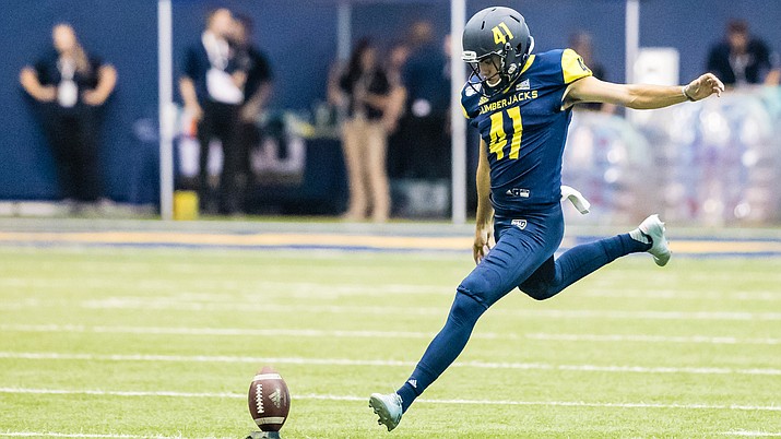 Northern Arizona University junior place kicker Luis Aguilar has been named as one of 10 finalists for the Fred Mitchell Award, which is presented annually to the nation’s top place-kicker in FCS, Division II, Division III, NAIA and NJCAA football. (Northern Arizona University/Courtesy)