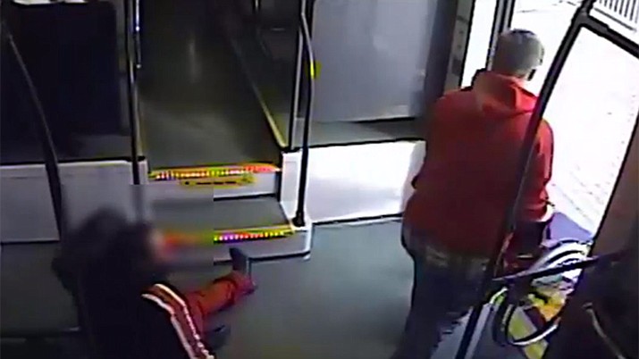 Police in Phoenix say 26-year-old Austin Shurbutt reportedly pushed a woman out of a light rail car on Nov. 30, forcibly grabbing the wheelchair and causing the victim to fall from her chair during the struggle. (Image from video/Phoenix Police Department)