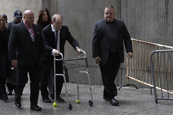Harvey Weinstein, center, arrives for a court hearing, Wednesday, Dec. 11, 2019 in New York. (Mark Lennihan/AP)