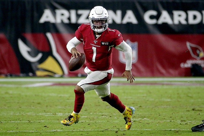 Arizona Cardinals quarterback Kyler Murray (1) scrambles against the Pittsburgh Steelers during the second half of an NFL football game, Sunday, Dec. 8, 2019, in Glendale. (Rick Scuteri/AP, file)