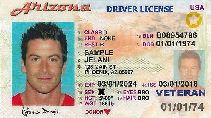If House Bill 2075 becomes law, the Arizona driver’s license would show the person’s choice of sex as M, F or X — the latter being “other.” (Courtesy)