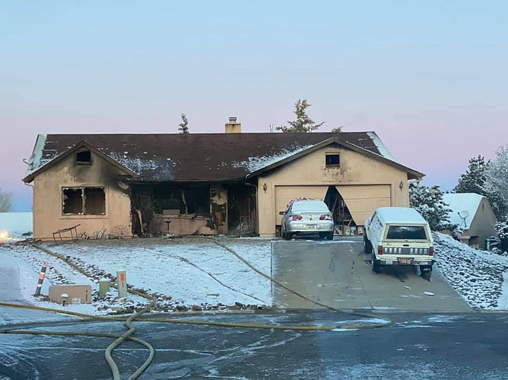 A Prescott Valley home after a fire early Friday morning, Jan. 10, 2020. (CAFMA/Courtesy)