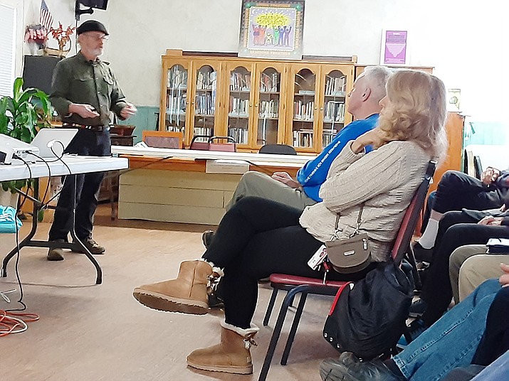 Gary Beverly, president of the Citizens Water Advocacy Group, spoke at the group’s Saturday, Feb. 8, 2020 meeting about the City of Prescott’s proposed policy change that would allow water services outside of city limits without annexing those areas. (Jason Wheeler/Courier)