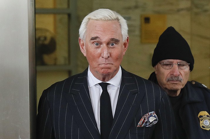 In this Feb. 1, 2019 photo, former campaign adviser for President Donald Trump, Roger Stone, leaves federal court in Washington. The Justice Department said Tuesday it will take the extraordinary step of lowering the amount of prison time it will seek for Roger Stone, an announcement that came just hours after President Donald Trump complained that the recommended sentence for his longtime ally and confidant was “very horrible and unfair." (Pablo Martinez Monsivais/AP)