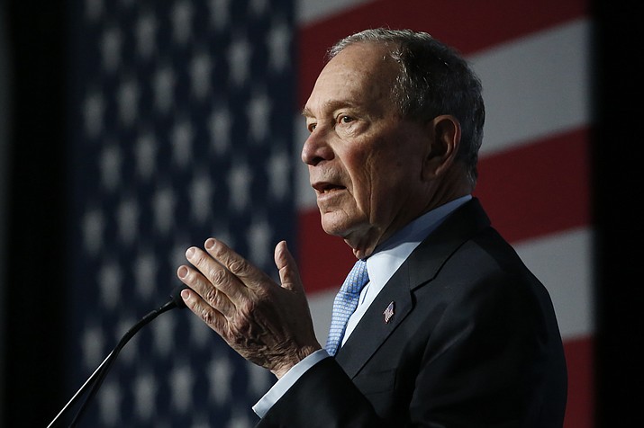 Democratic presidential candidate and former New York City Mayor Mike Bloomberg speaks during campaign event, Thursday, Feb. 20, 2020, in Salt Lake City. (Rick Bowmer/AP)