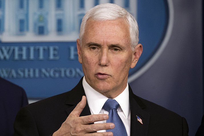 Vice President Mike Pence speaks during a news conference with President Donald Trump on coronavirus in the press briefing room at the White House, Saturday, Feb. 29, 2020, in Washington. (AP Photo/Andrew Harnik)