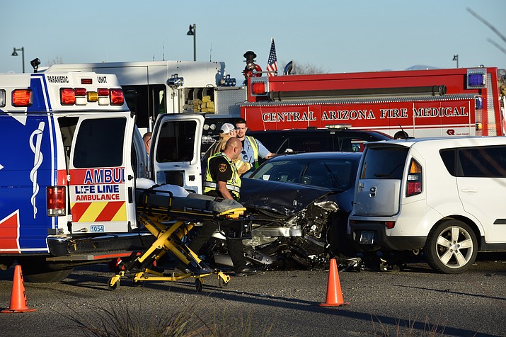 A multi-vehicle accident was reported in Prescott Valley on Wednesday night, March 4, 2020. (Courier photo)