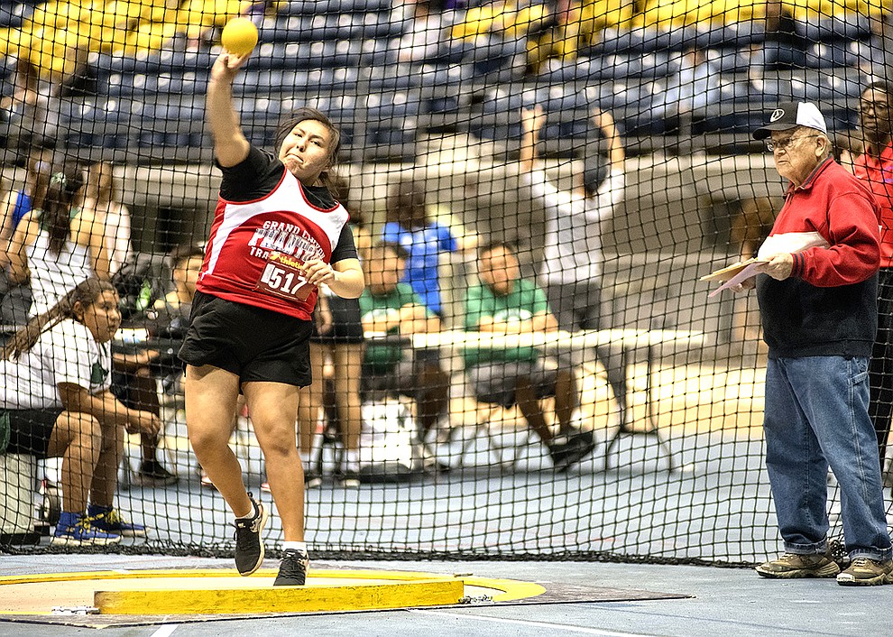 Alana Keebahee gained a Grand Canyon School record and got first in the meet. (V. Ronnie Tierney/WGCN)