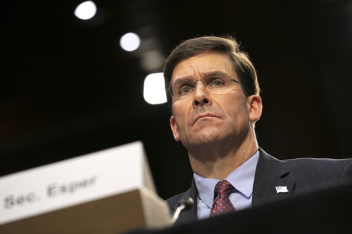 Defense Secretary Mark Esper testifies to the Senate Armed Services Committee about the budget, Wednesday, March 4, 2020, on Capitol Hill in Washington. (Jacquelyn Martin/AP)