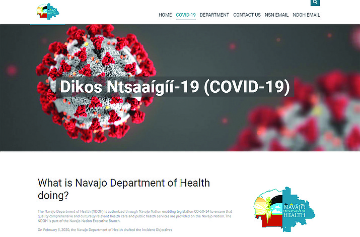 On March 11, Navajo Nation President Jonathan Nez declared a public health state of emergency for the Navajo Nation. (Screenshot/http://www.ndoh.navajo-nsn.gov/COVID-19)