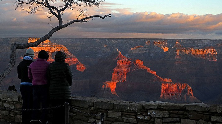 Tourists visit Grand Canyon National Park in this 2019 file photo. The park had been open, with limited services, during the coronavirus outbreak, but was closed abruptly by the National Park Service in the face of health worries. (National Park Service/Courtesy)