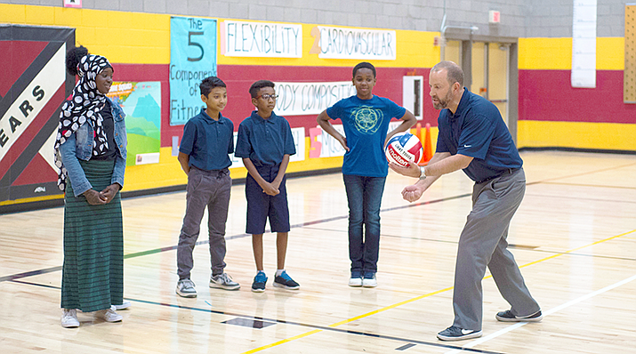 Jeff Golner (right), the CEO/President of STEM Sports, said his lesson plans are being used by parents and children in 47 states across the country. He’s combined education with physical activity during the school shutdown, ensuring children remain active and healthy. (Courtesy of STEM Sports)