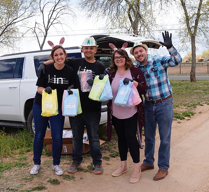 Driveup Easter egg hunt conducted by Chino Valley Word of Life church