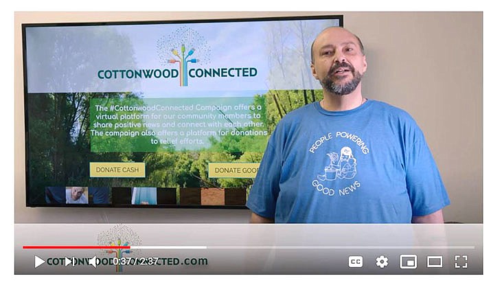 Greater Cottonwood Chamber of Commerce CEO Christian Oliva del Rio hosts a short YouTube video promoting and explaining the #CottonwoodConnected theme and promotion of a new organization. Cottonwood Connected is a newly formed 501(c)(3) nonprofit devoted to taking in monetary donations for Cottonwood-area organizations and helping route donated goods to the best destinations. YouTube.com screenshot