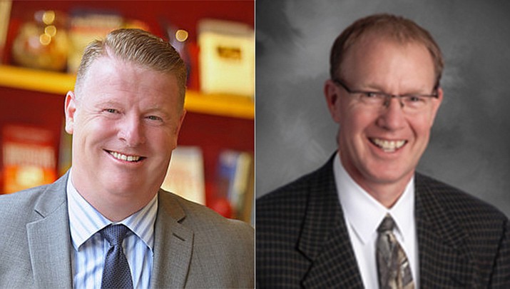 Pictured are the two superintendent finalists for the Humboldt Unified School District. At left is Lance Huffman, a Harvard Graduate School of Education doctoral candidate who now lives in Bellingham, Washington. At right is John Pothast of Soldotna, Alaska. He earned his master’s degree in educational leadership at Northern Arizona University and taught English at Yuma Union High School for 10 years. (Courtesy)