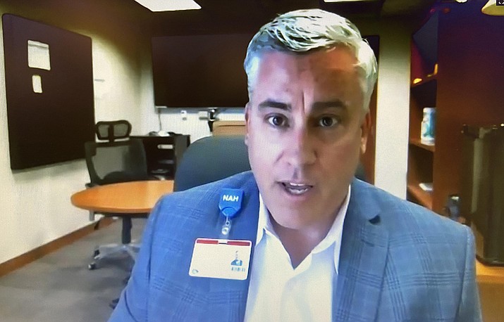 John Mougin, chief quality officer for Northern Arizona Healthcare questions how long COVID-19 has been in existence. “Maybe more people have recovered than we know,” he said during Thursday’s NAH media briefing. VVN/Bill Helm