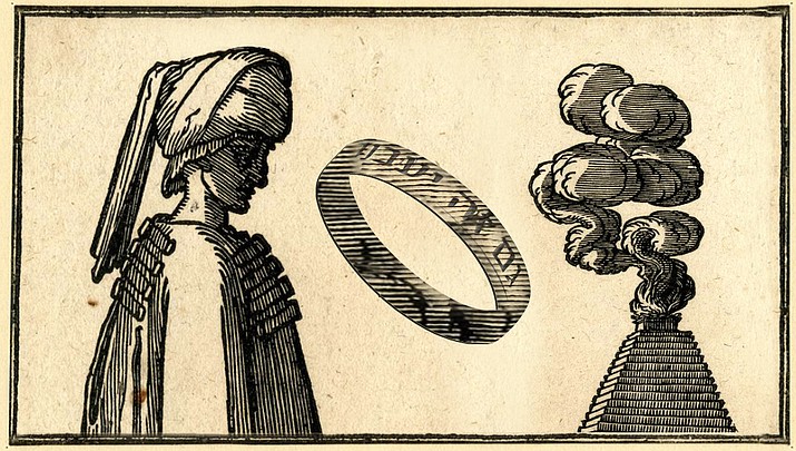 American newspaper editor and abolitionist Theodore Tilton reworked the "This Too Shall Pass" fable into a poem called “The King’s Ring.” (PNI illustration made from Persian woodcut, 1576)